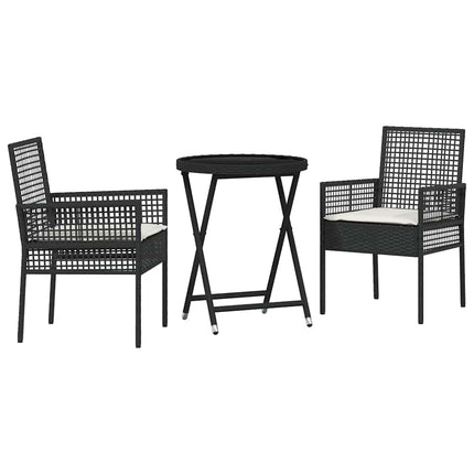 Have Bistro Sæt 3 pcs Sort polyrattan