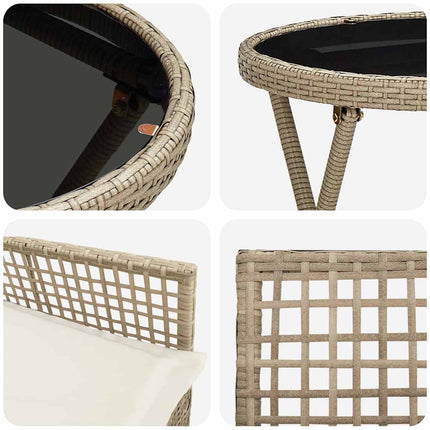 Have Bistro Sæt 3 pcs Beige polyrattan