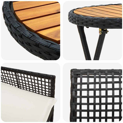 Have Bistro Sæt 3 pcs Sort polyrattan