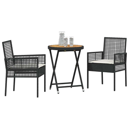 Have Bistro Sæt 3 pcs Sort polyrattan