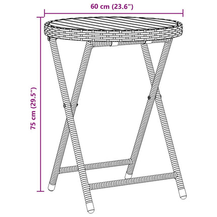 Have Bistro Sæt 3 pcs Sort polyrattan