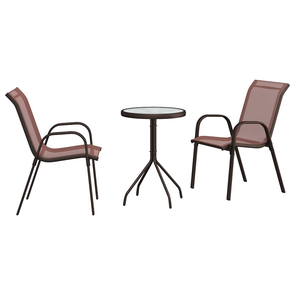 Have Bistro Sæt 3 pcs Brun Stål