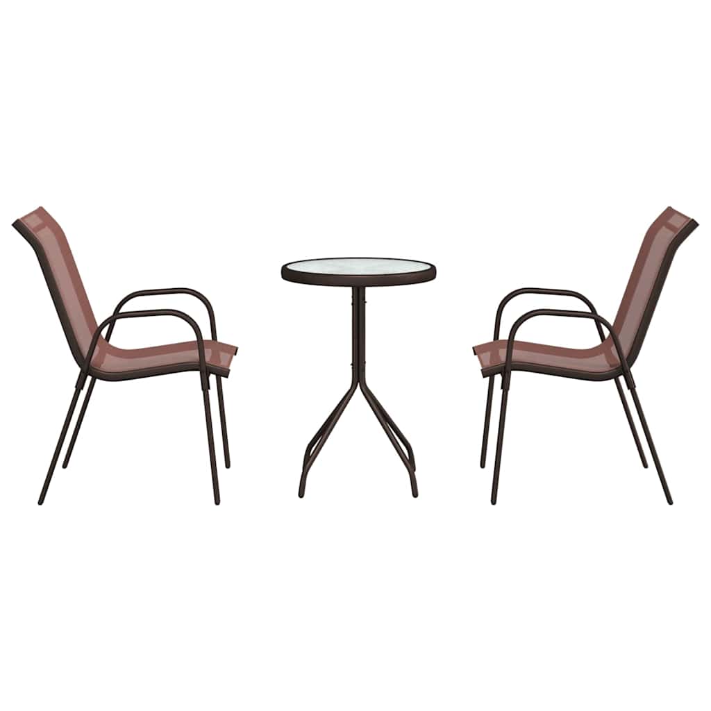 Have Bistro Sæt 3 pcs Brun Stål
