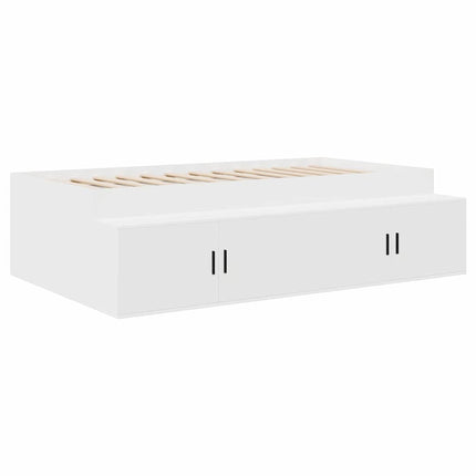 Sengestel med skuffe Hvid 100 x 200 cm Konstrueret træ