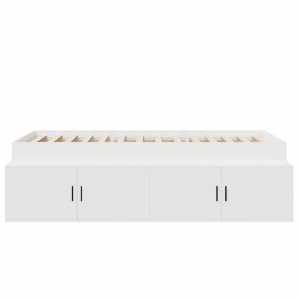 Sengestel med skuffe Hvid 100 x 200 cm Konstrueret træ
