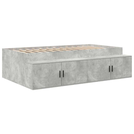 Sengestel med skuffe Beton Grå 100 x 200 cm Konstrueret træ