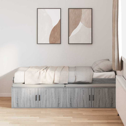 Sengestel med skuffe Grå Sonoma 90 x 200 cm Konstrueret træ