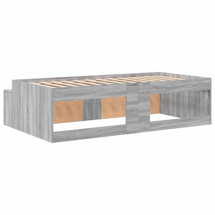 Sengestel med skuffe Grå Sonoma 90 x 200 cm Konstrueret træ