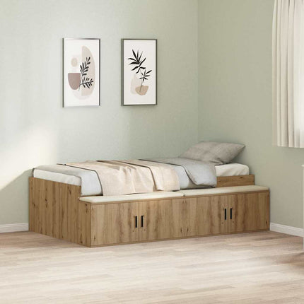 Sengestel med skuffe Artisan Egetræ 90 x 200 cm Konstrueret træ