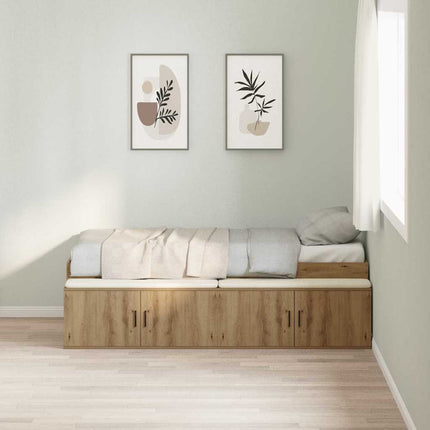 Sengestel med skuffe Artisan Egetræ 90 x 200 cm Konstrueret træ