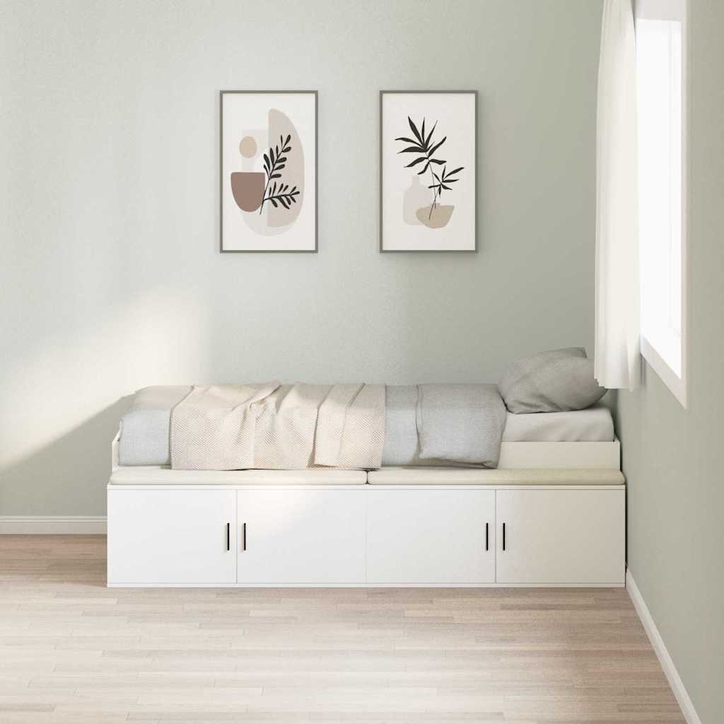 Sengestel med skuffe Hvid 80 x 200 cm Konstrueret træ