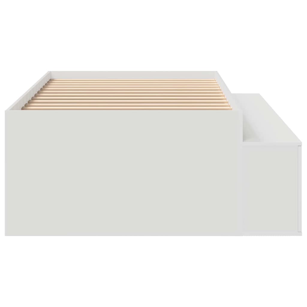 Sengestel med skuffe Hvid 80 x 200 cm Konstrueret træ