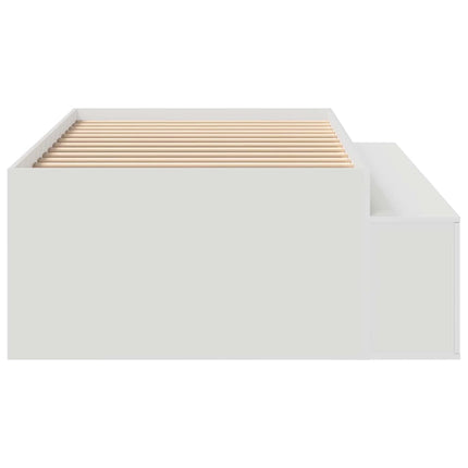 Sengestel med skuffe med dør Hvid 80 x 200 cm Konstrueret træ