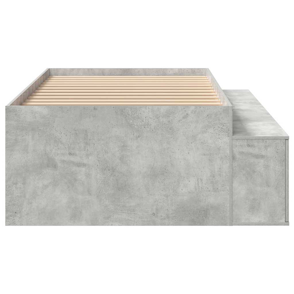 Sengestel med skuffe Beton Grå 80 x 200 cm Konstrueret træ