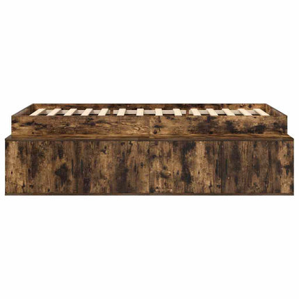 Sengestel med skuffe Røget eg 80 x 200 cm Konstrueret træ