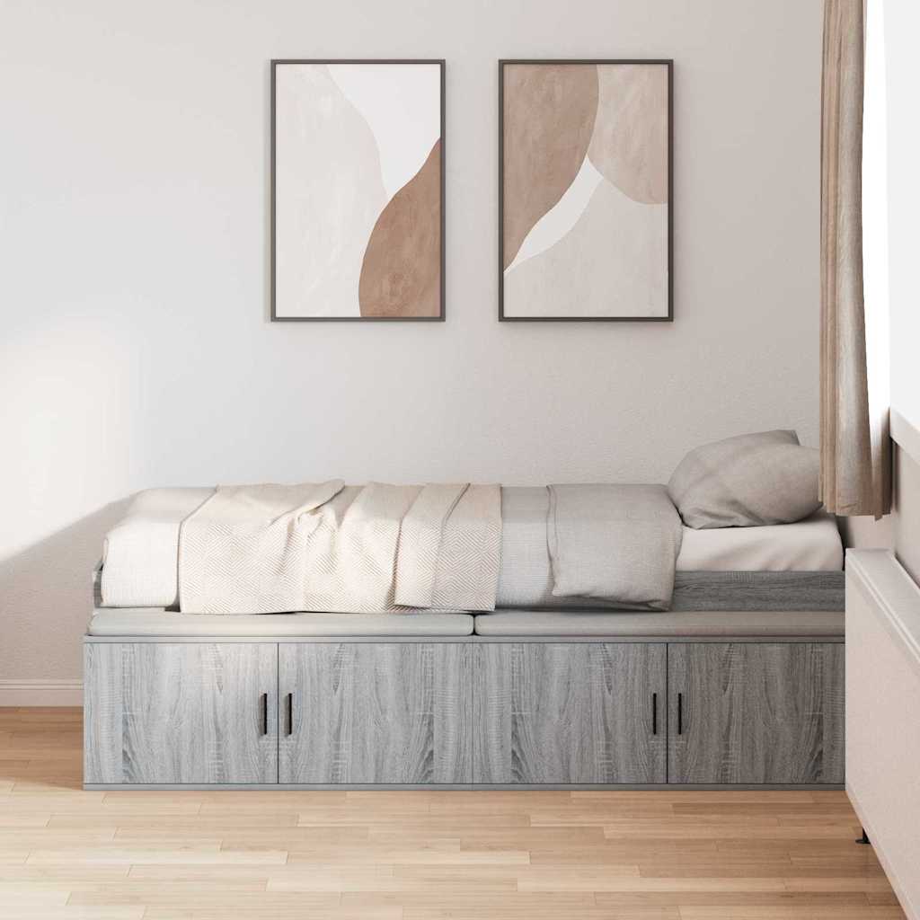 Sengestel med skuffe Grå Sonoma 80 x 200 cm Konstrueret træ