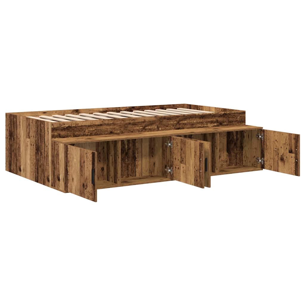 Sengestel med skuffe Gammelt træ 80 x 200 cm Konstrueret træ