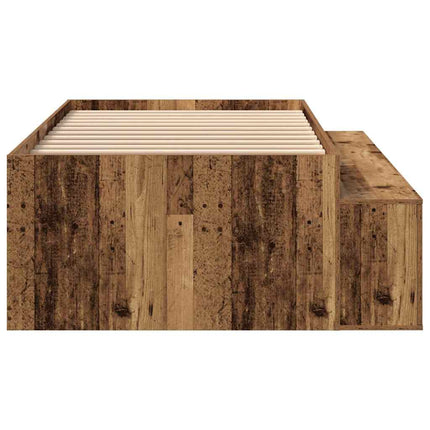 Sengestel med skuffe Gammelt træ 70 x 190 cm Konstrueret træ