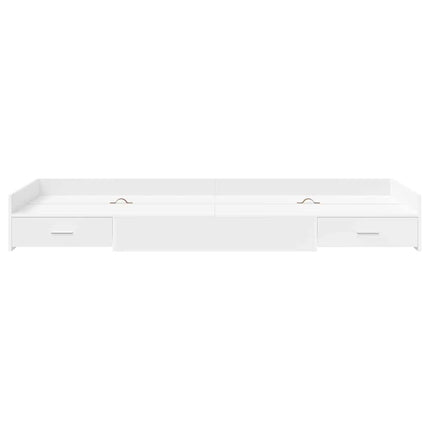 Sengestel med skuffe med dør Hvid 100 x 200 cm Konstrueret træ