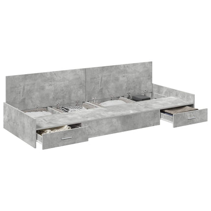 Sengestel med skuffe Beton Grå 100 x 200 cm Konstrueret træ