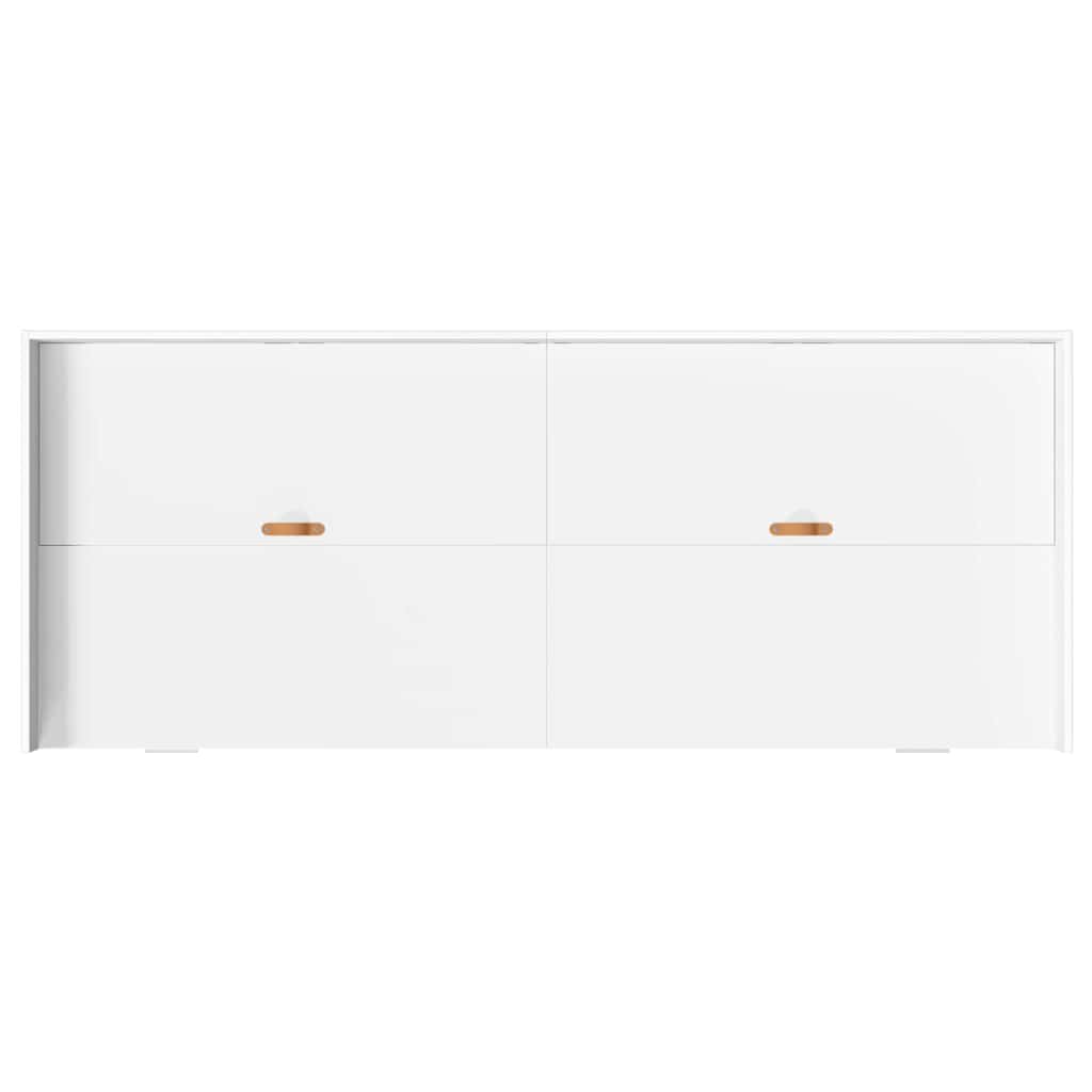 Sengestel med hovedgærde Hvid 90 x 200 cm Konstrueret træ