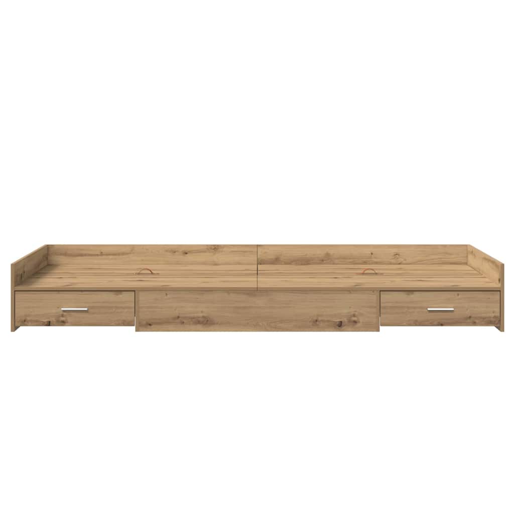 Sengestel med skuffe Artisan Egetræ 90 x 200 cm Konstrueret træ