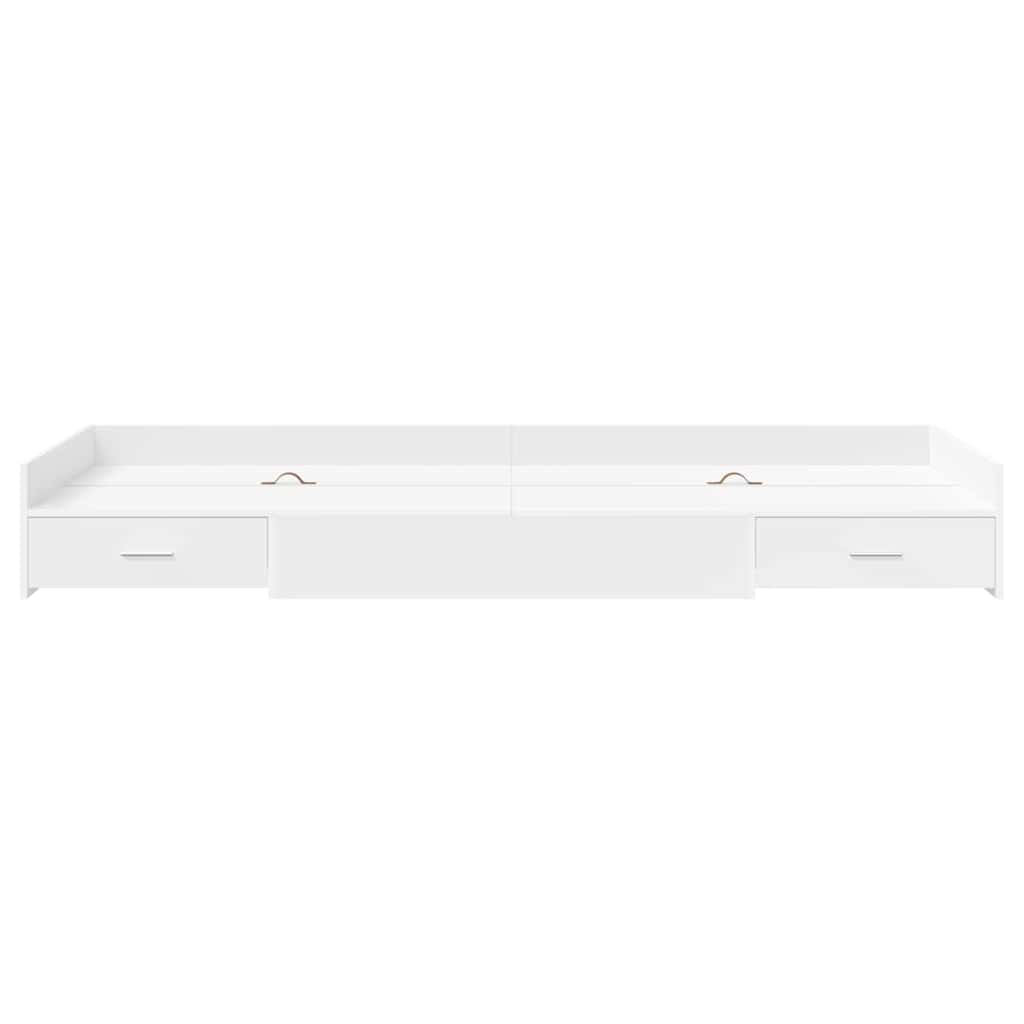 Sengestel med hovedgærde Hvid 80 x 200 cm Konstrueret træ