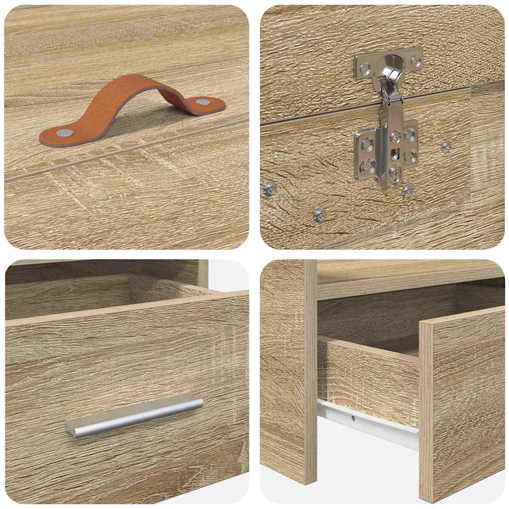 Sengestel med hovedgærde Sonoma eg 80 x 200 cm Konstrueret træ