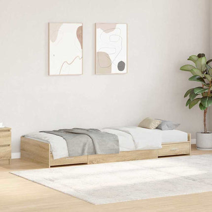 Sengestel med skuffe Sonoma eg 80 x 200 cm Konstrueret træ