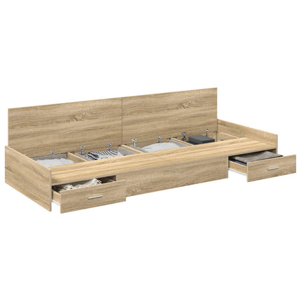 Sengestel med skuffe Sonoma eg 80 x 200 cm Konstrueret træ