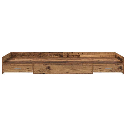 Sengestel med skuffe Gammelt træ 80 x 200 cm Konstrueret træ