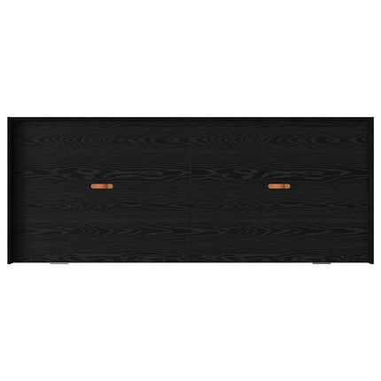 Sengestel med skuffe Sort eg 90 x 190 cm Konstrueret træ