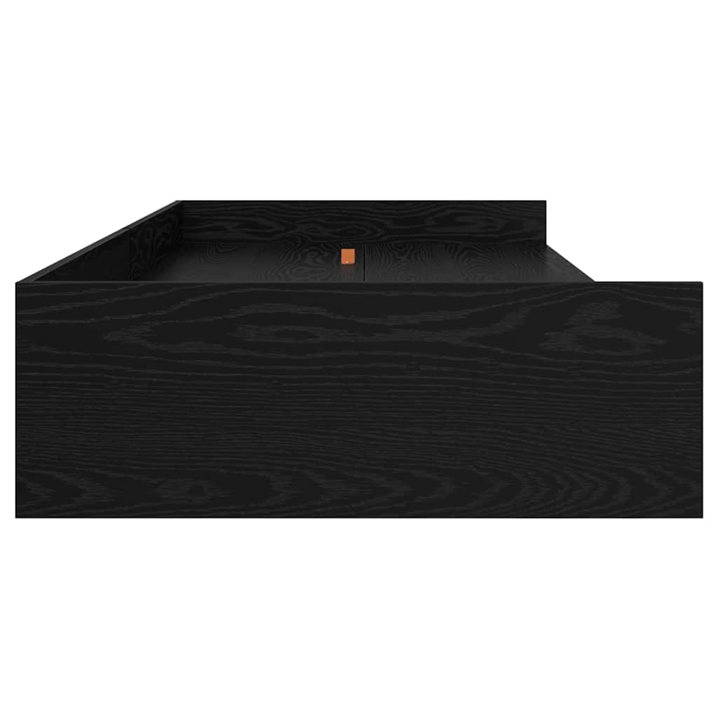 Sengestel med hovedgærde Sort eg 75 x 190 cm Konstrueret træ