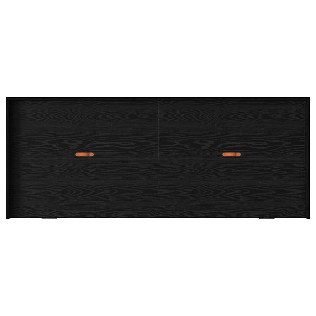 Sengestel med hovedgærde Sort eg 75 x 190 cm Konstrueret træ
