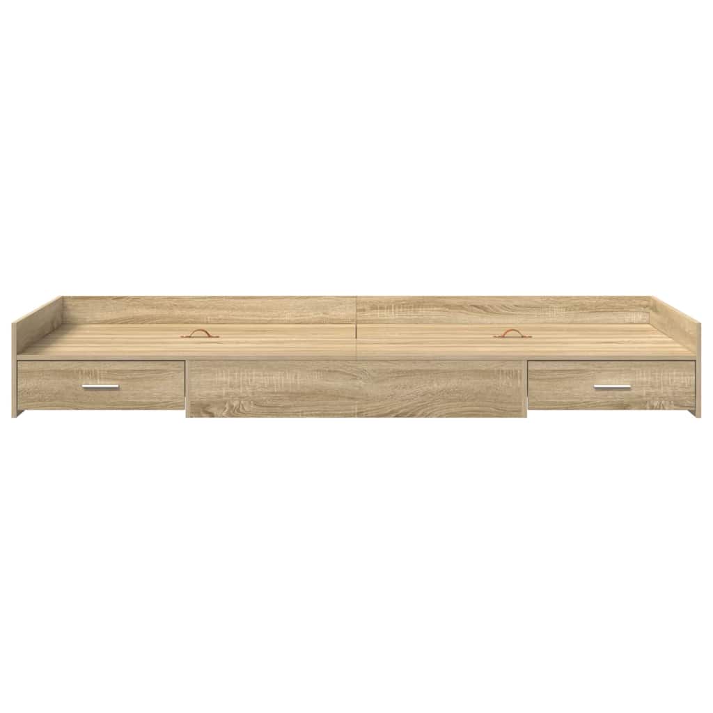 Sengestel med hovedgærde Sonoma eg 75 x 190 cm Konstrueret træ