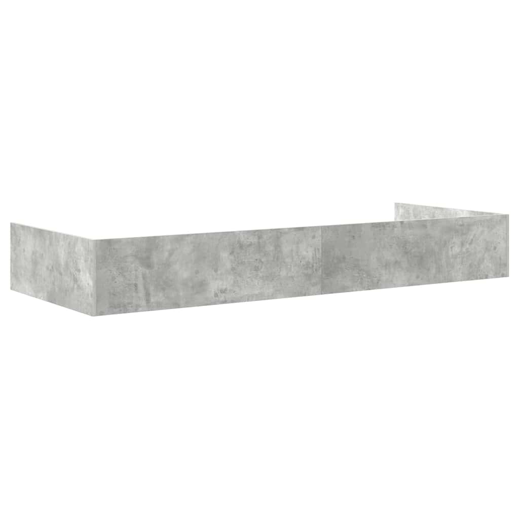 Sengestel med hovedgærde Beton Grå 75 x 190 cm Konstrueret træ