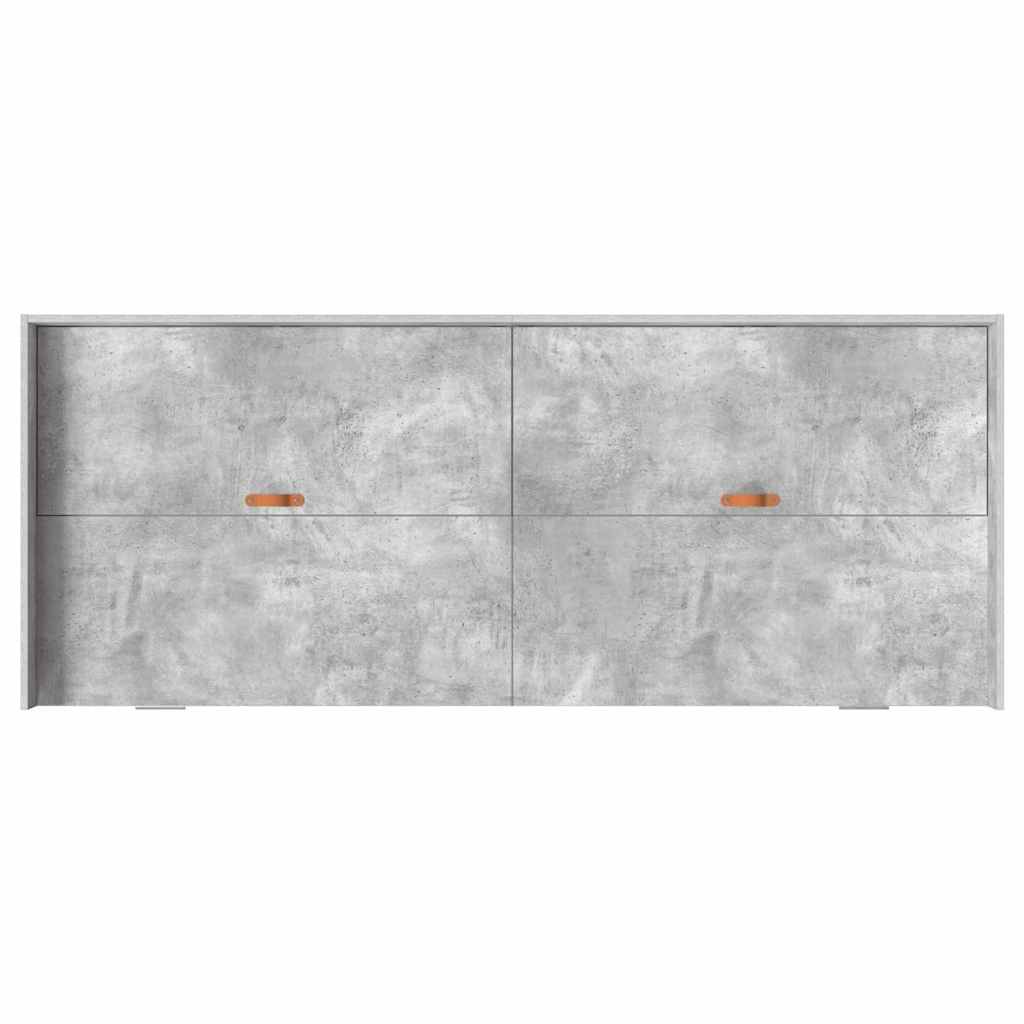 Sengestel med hovedgærde Beton Grå 75 x 190 cm Konstrueret træ