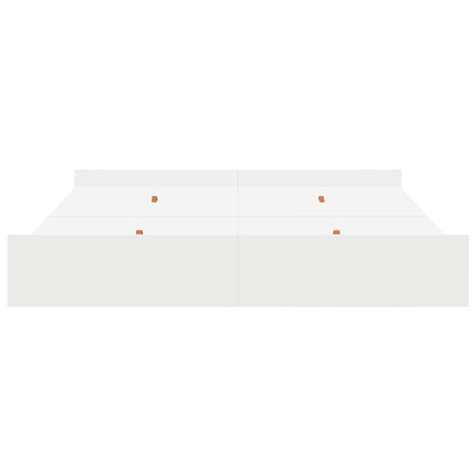 Seng med opbevaring Hvid 180 x 200 cm Konstrueret træ