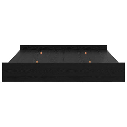 Seng med opbevaring Sort eg 180 x 200 cm Konstrueret træ