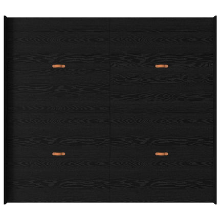Seng med opbevaring Sort eg 180 x 200 cm Konstrueret træ
