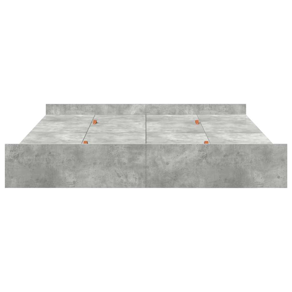 Seng med opbevaring Beton Grå 180 x 200 cm Konstrueret træ