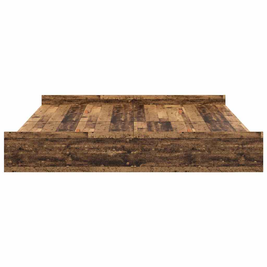 Seng med opbevaring Gammelt træ 180 x 200 cm Konstrueret træ