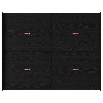 Seng med opbevaring Sort eg 160 x 200 cm Konstrueret træ