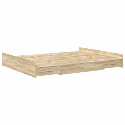 Seng med opbevaring Sonoma eg 160 x 200 cm Konstrueret træ