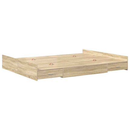 Seng med opbevaring Sonoma eg 160 x 200 cm Konstrueret træ
