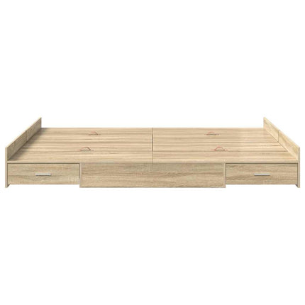 Seng med opbevaring Sonoma eg 160 x 200 cm Konstrueret træ