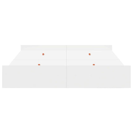Seng med opbevaring med dør Hvid 150 x 200 cm Konstrueret træ