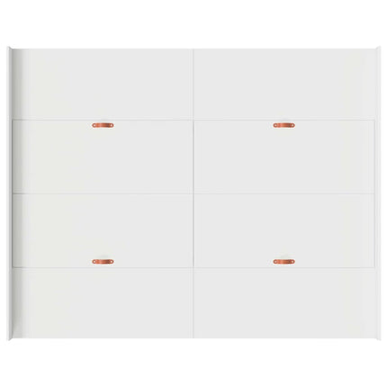 Seng med opbevaring med dør Hvid 150 x 200 cm Konstrueret træ