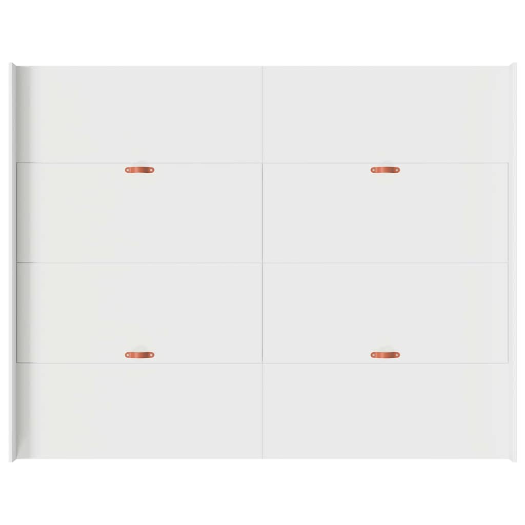 Seng med opbevaring Hvid 150 x 200 cm Konstrueret træ