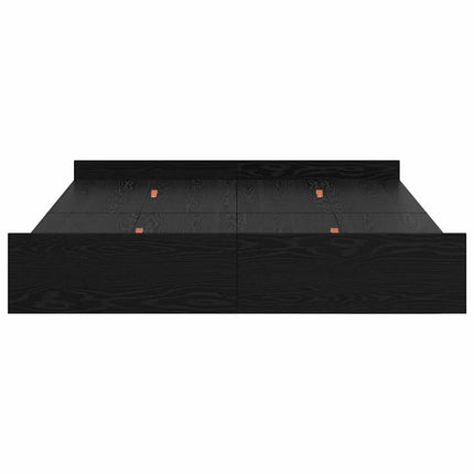 Seng med opbevaring Sort eg 150 x 200 cm Konstrueret træ